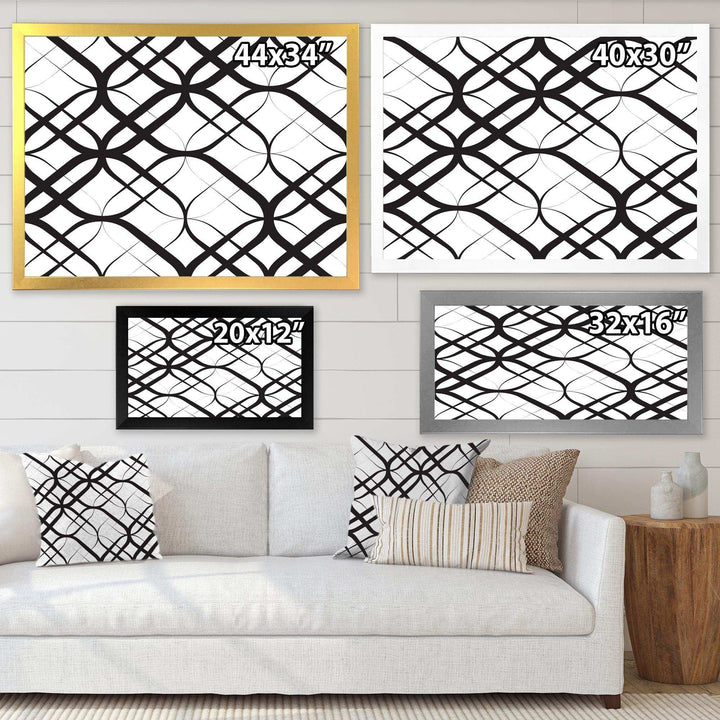 Monochrome Geometric Pattern III - Living Room Wall Decor