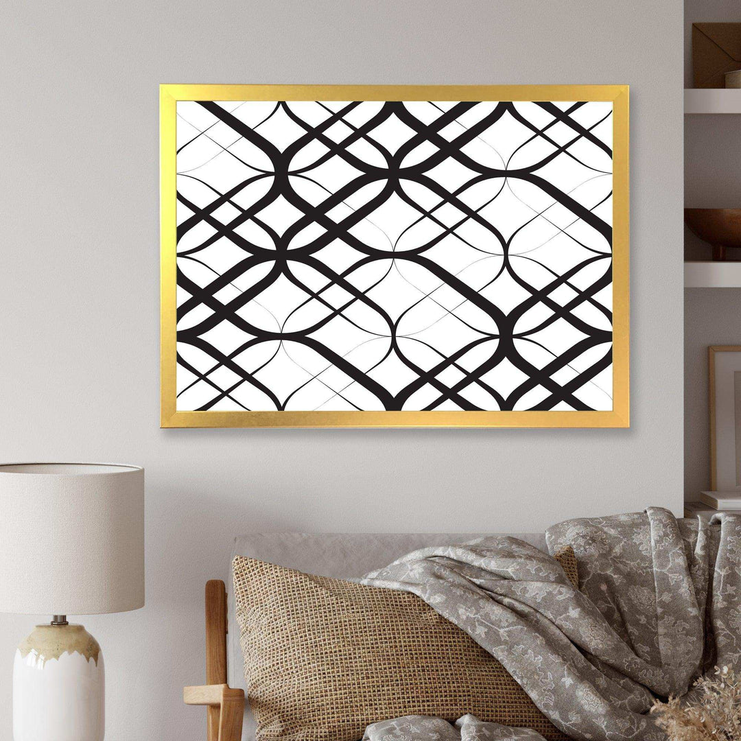Monochrome Geometric Pattern III - Living Room Wall Decor