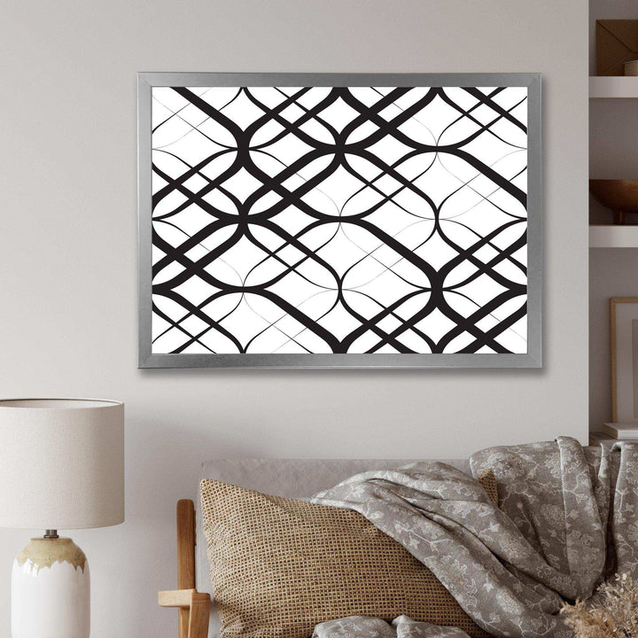 Monochrome Geometric Pattern III - Living Room Wall Decor