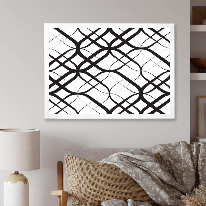 Monochrome Geometric Pattern III - Living Room Wall Decor