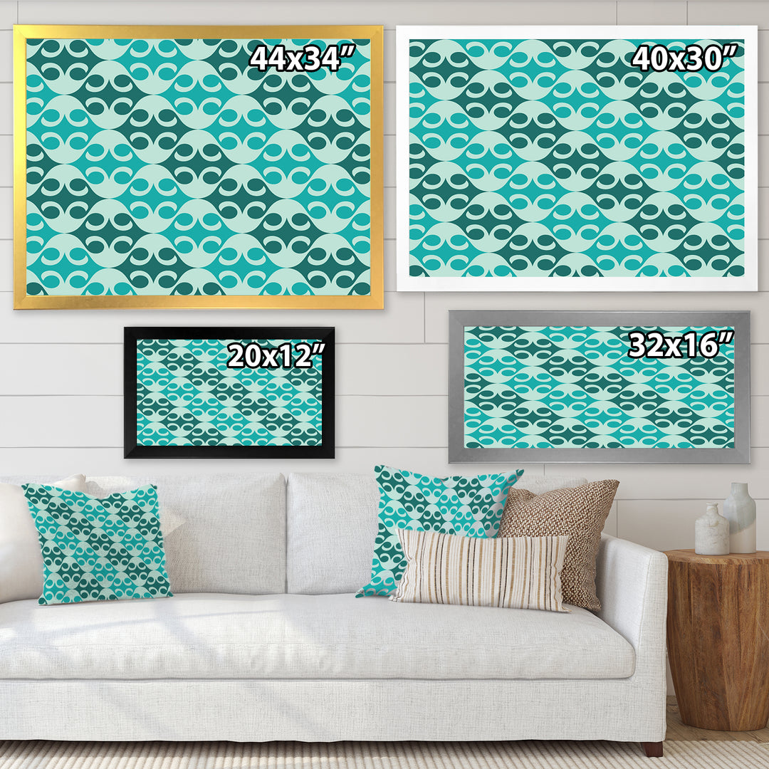 Abstract Retro Geometrical Design VI Framed Print Matte White - 1.5" Width