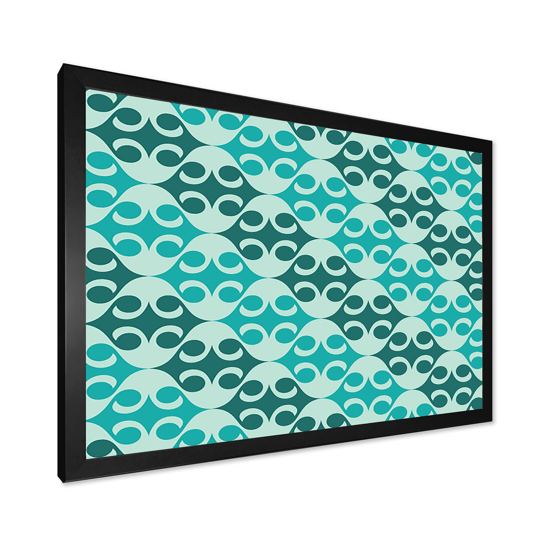 Abstract Retro Geometrical Design VI Framed Print Vibrant Black - 1.5" Width