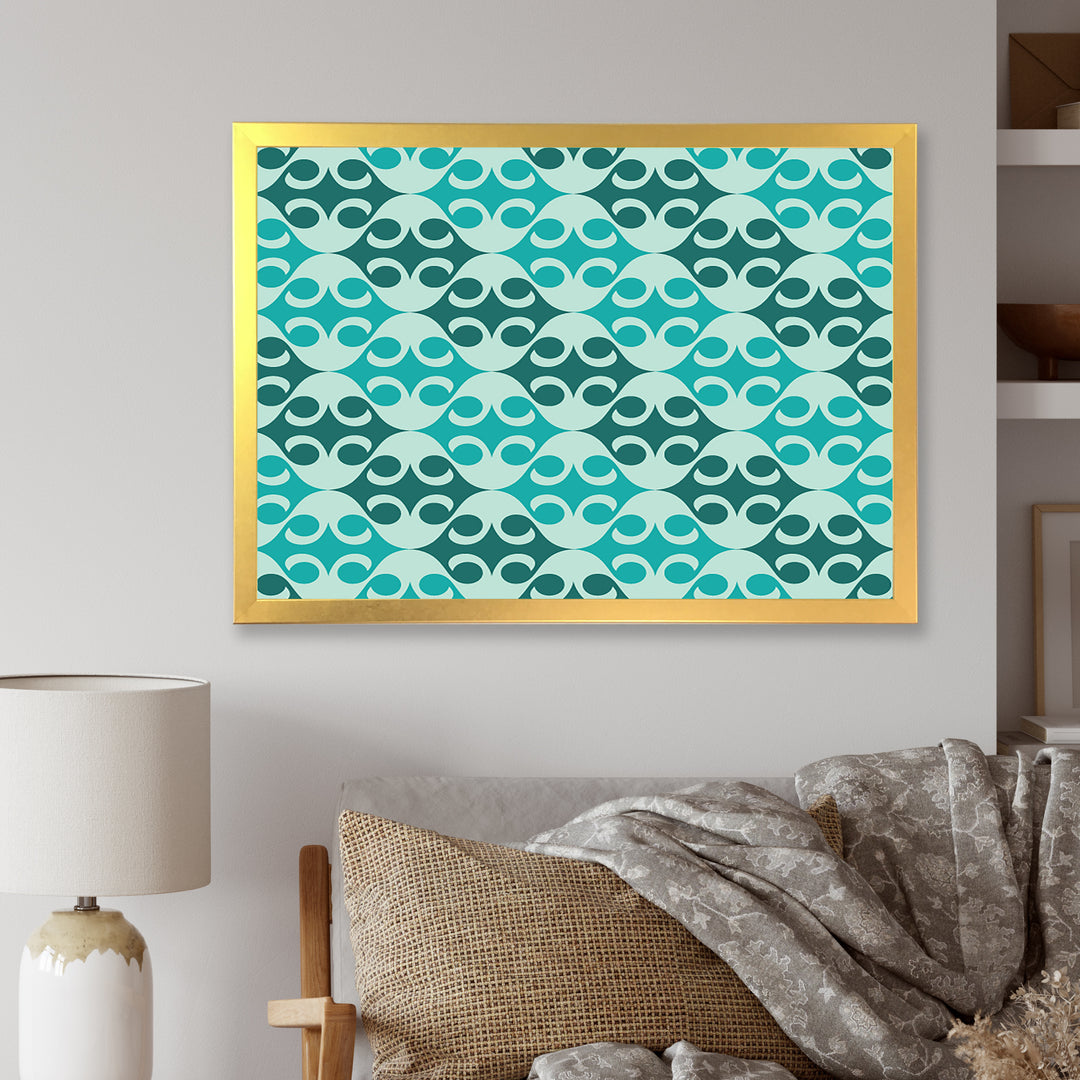 Abstract Retro Geometrical Design VI Framed Print Vibrant Gold - 1.5" Width