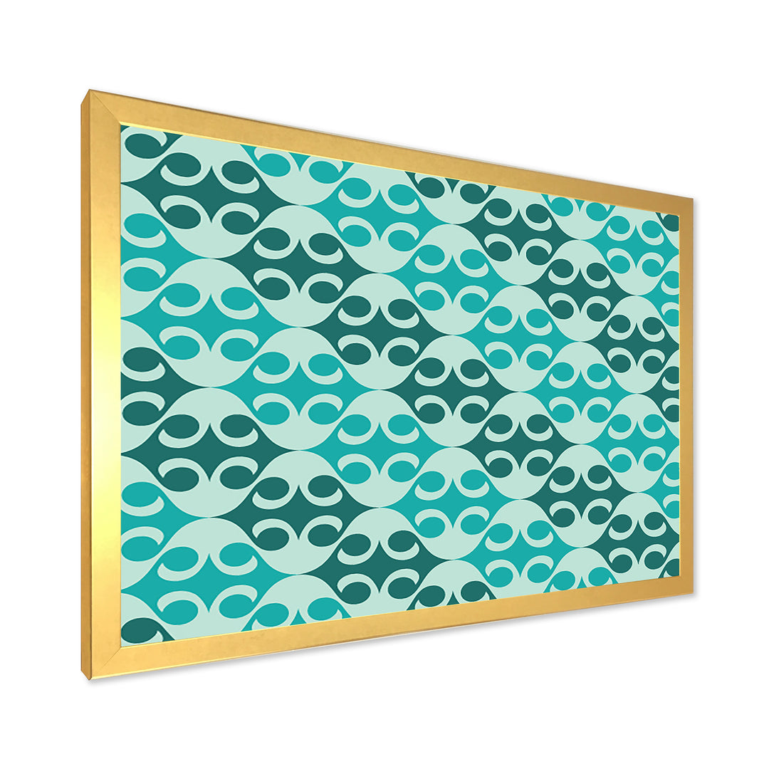 Abstract Retro Geometrical Design VI Framed Print Vibrant Gold - 1.5" Width