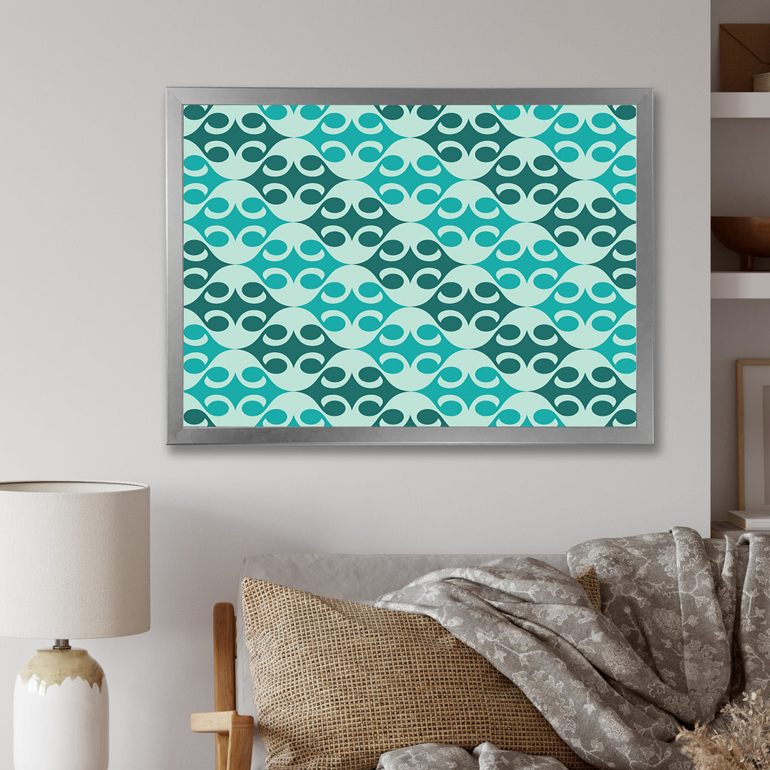 Abstract Retro Geometrical Design VI Framed Print Matte White - 1.5" Width
