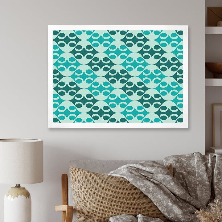 Abstract Retro Geometrical Design VI Framed Print Matte White - 1.5" Width