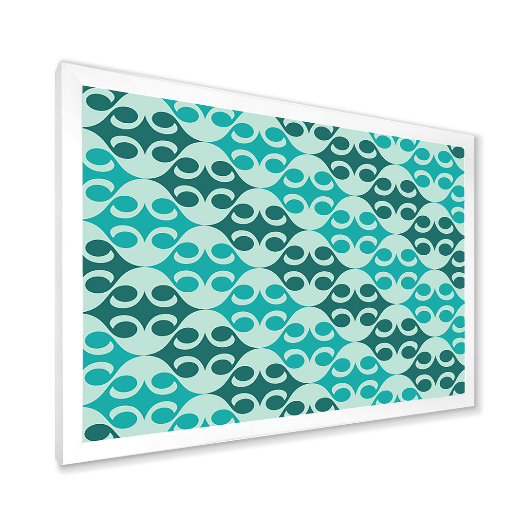 Abstract Retro Geometrical Design VI Framed Print Matte White - 1.5" Width