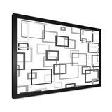 Abstract Retro Design II Framed Print Vibrant Black - 1.5" Width