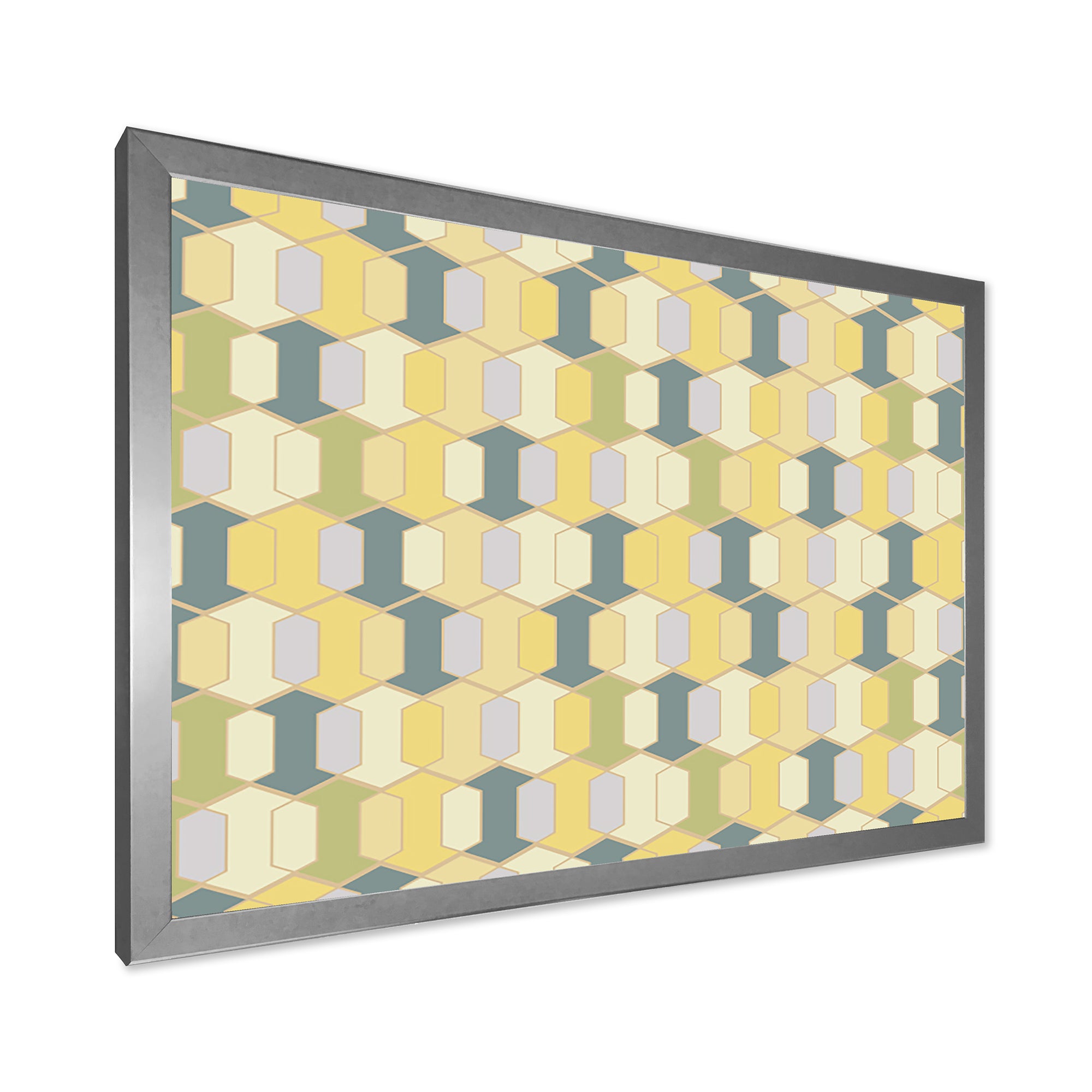 Abstract Retro Geometrical Design II Framed Print Matte White - 1.5" Width