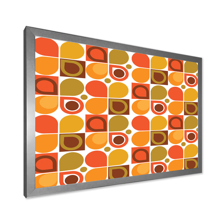 Abstract Retro Geometric Pattern VI Framed Print Matte White - 1.5" Width