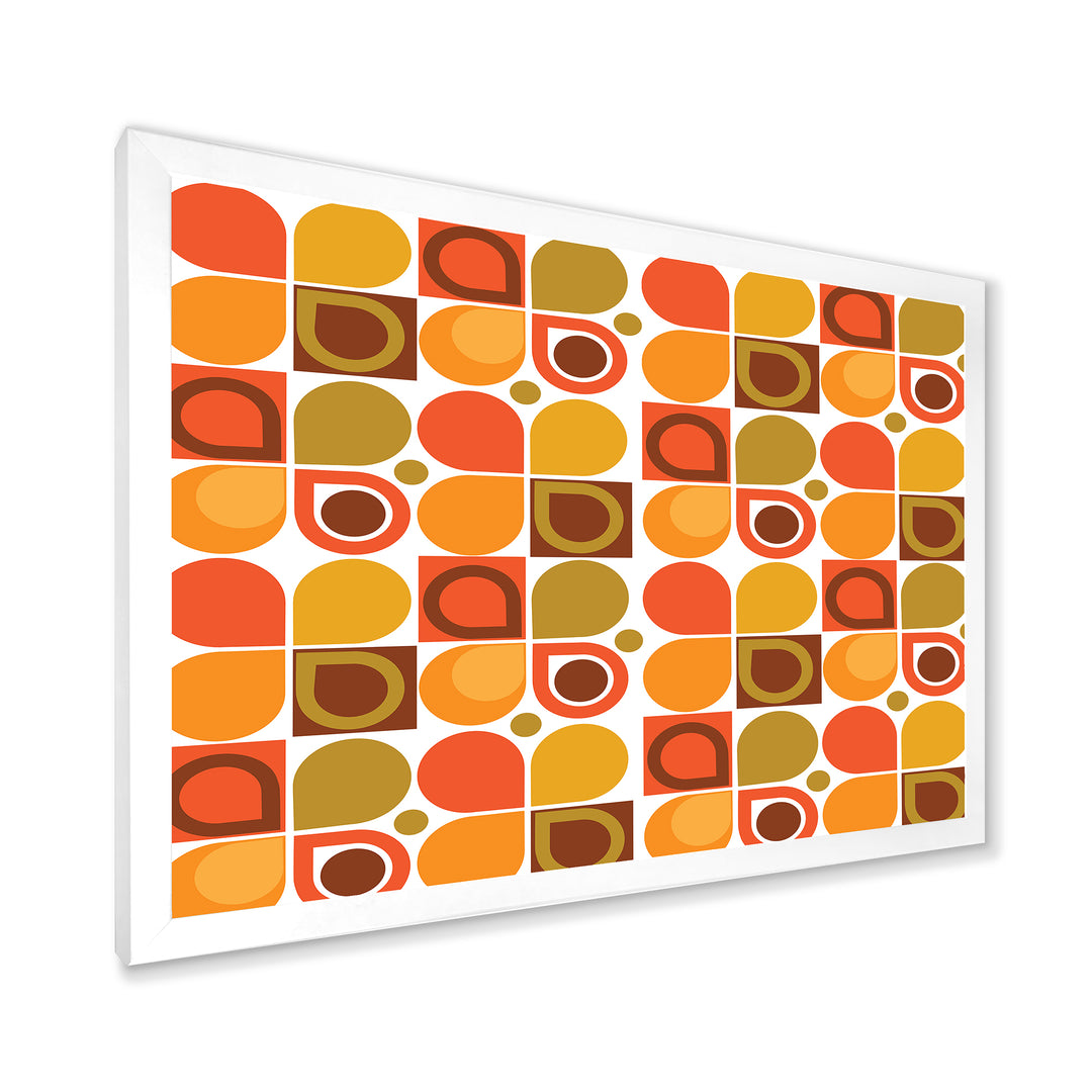 Abstract Retro Geometric Pattern VI Framed Print Matte White - 1.5" Width