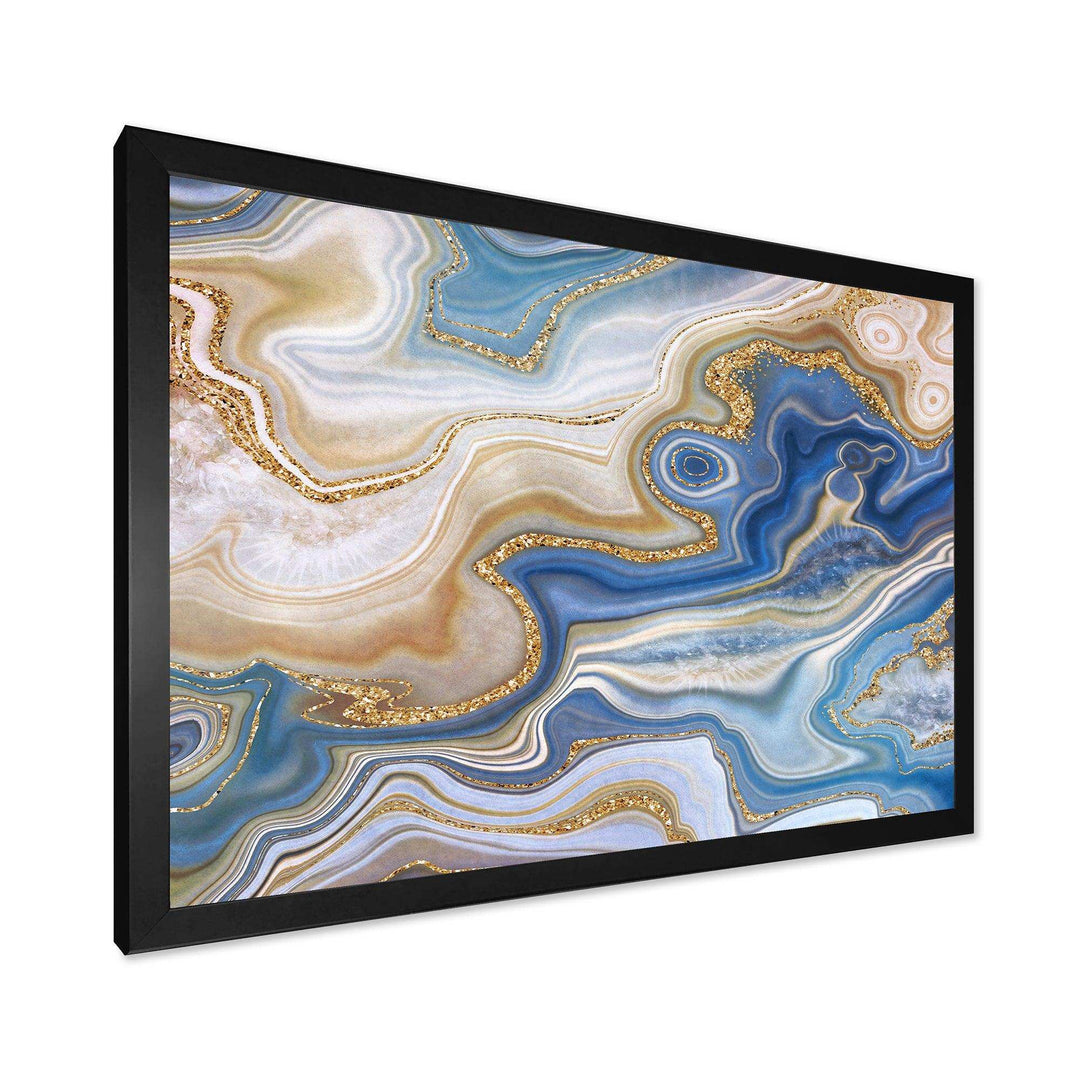 Ocean Blue Golden Jasper Agate II - Modern Wall Art Prints