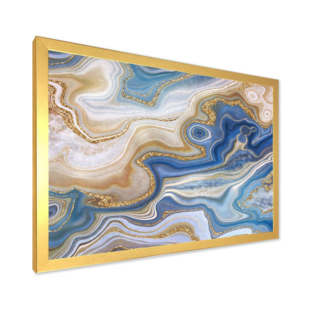 Ocean Blue Golden Jasper Agate II - Modern Wall Art Prints