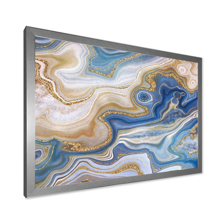 Ocean Blue Golden Jasper Agate II - Modern Wall Art Prints