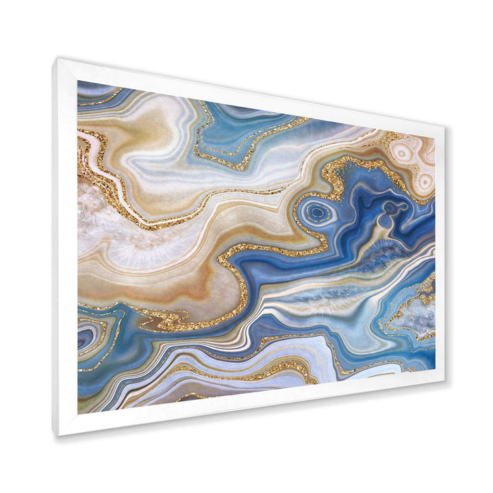 Ocean Blue Golden Jasper Agate II - Modern Wall Art Prints