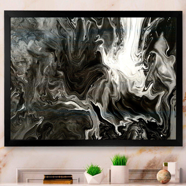 White, grey and White Hand Painted Marble Acrylic IV - Wall Art Prints