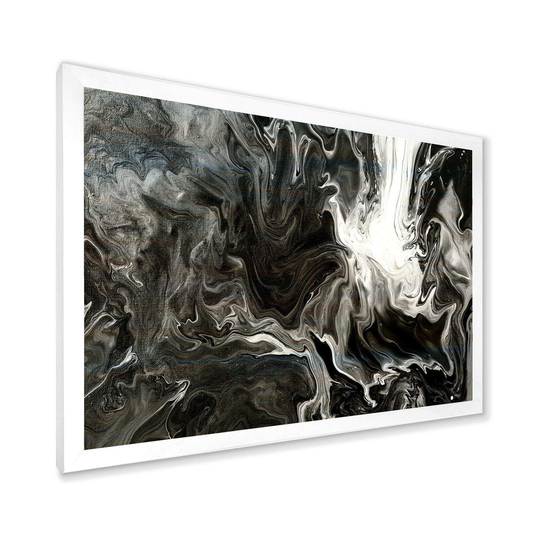 White, grey and White Hand Painted Marble Acrylic IV - Wall Art Prints