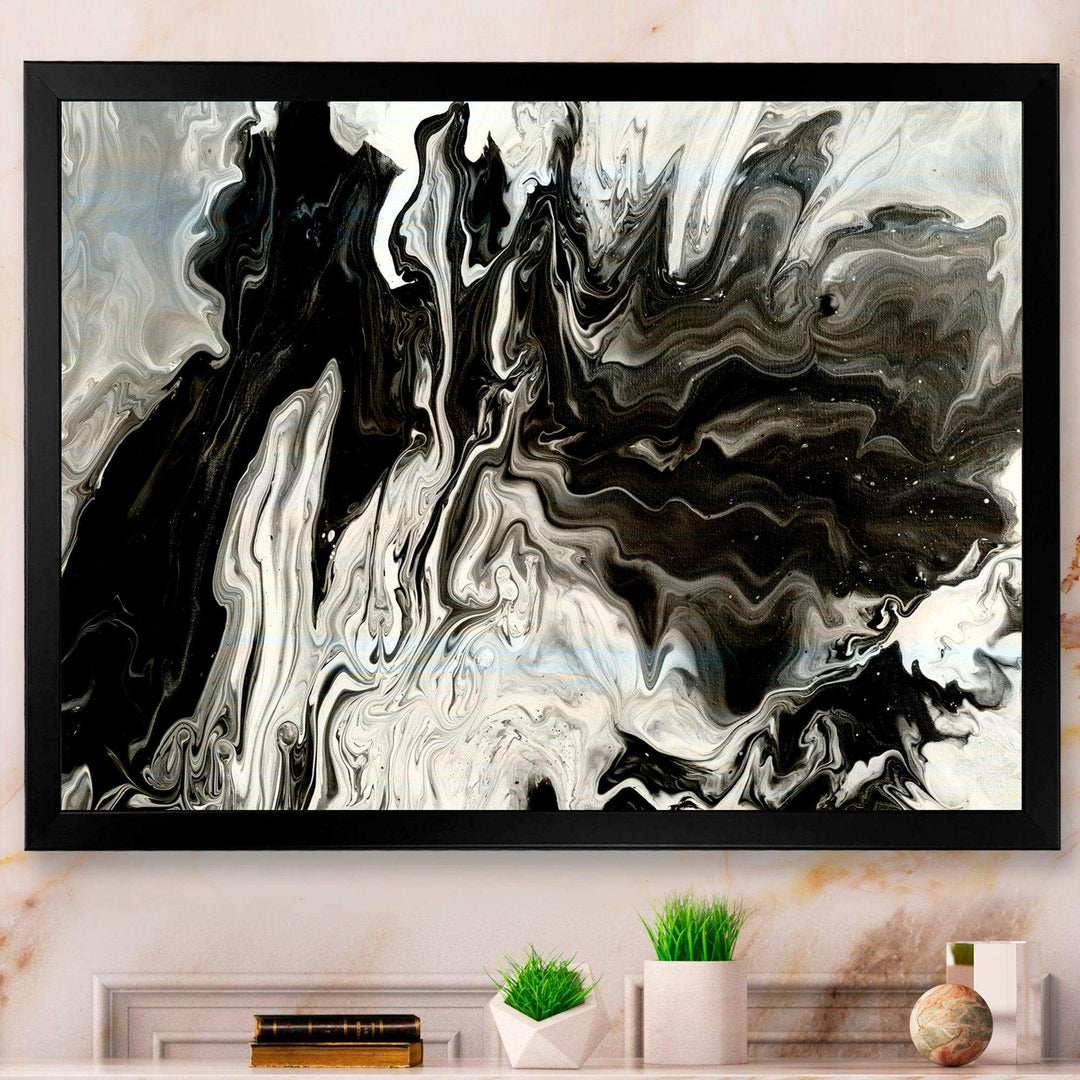 White, grey and White Marble Acrylic IX - Modern Living Room Wall Decor