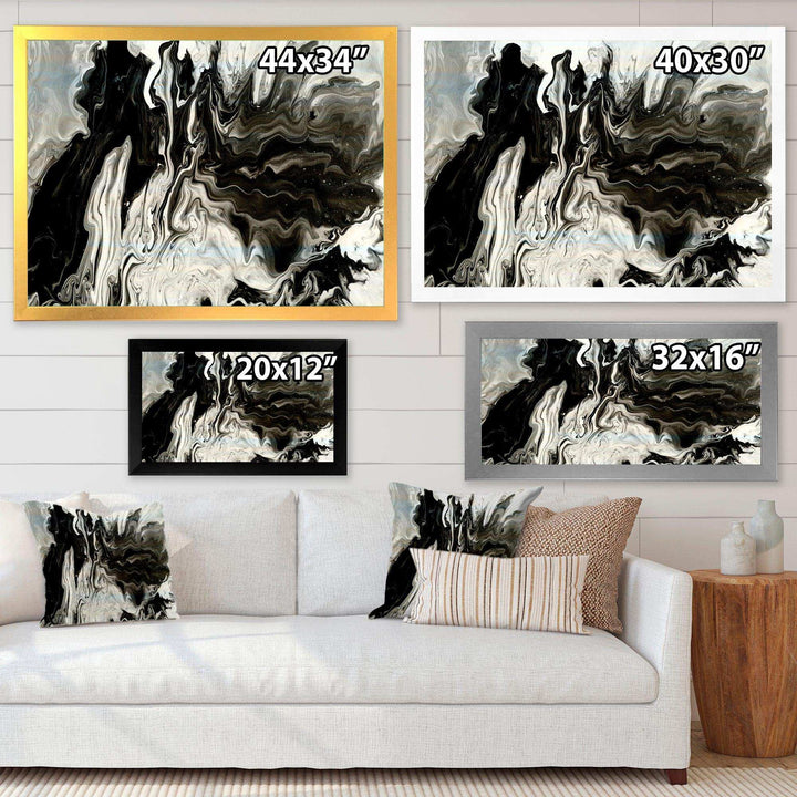 White, grey and White Marble Acrylic IX - Modern Living Room Wall Decor