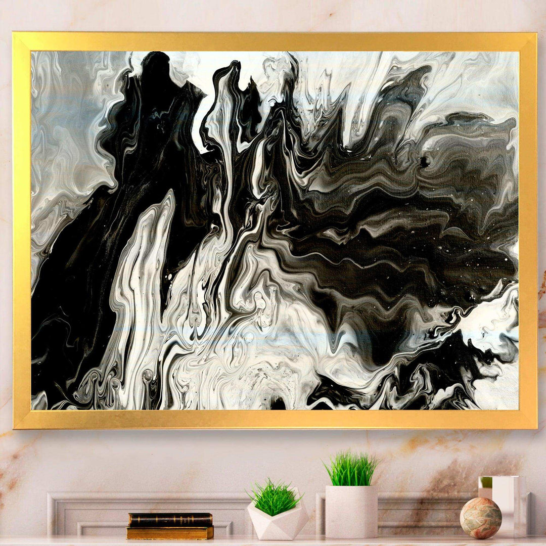White, grey and White Marble Acrylic IX - Modern Living Room Wall Decor