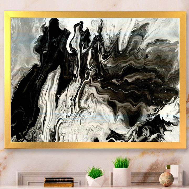 White, grey and White Marble Acrylic IX - Modern Living Room Wall Decor