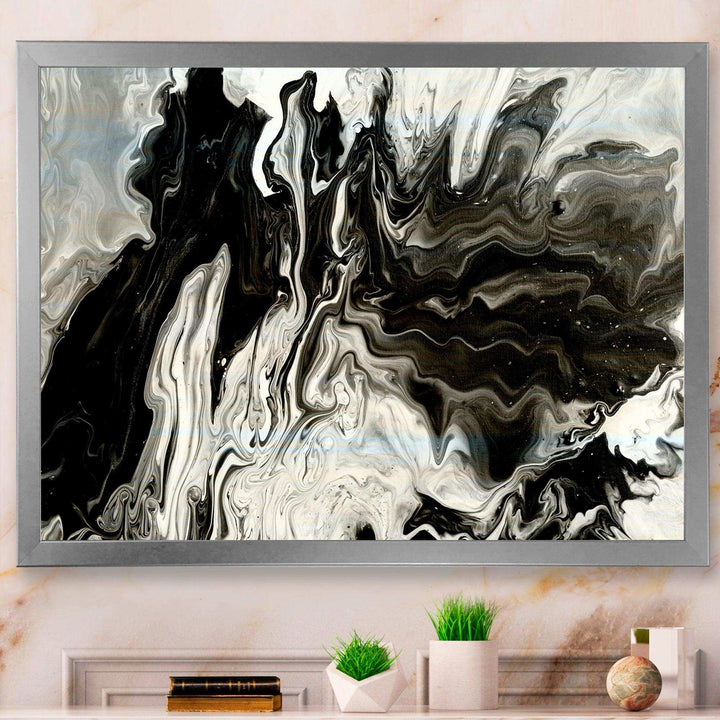 White, grey and White Marble Acrylic IX - Modern Living Room Wall Decor