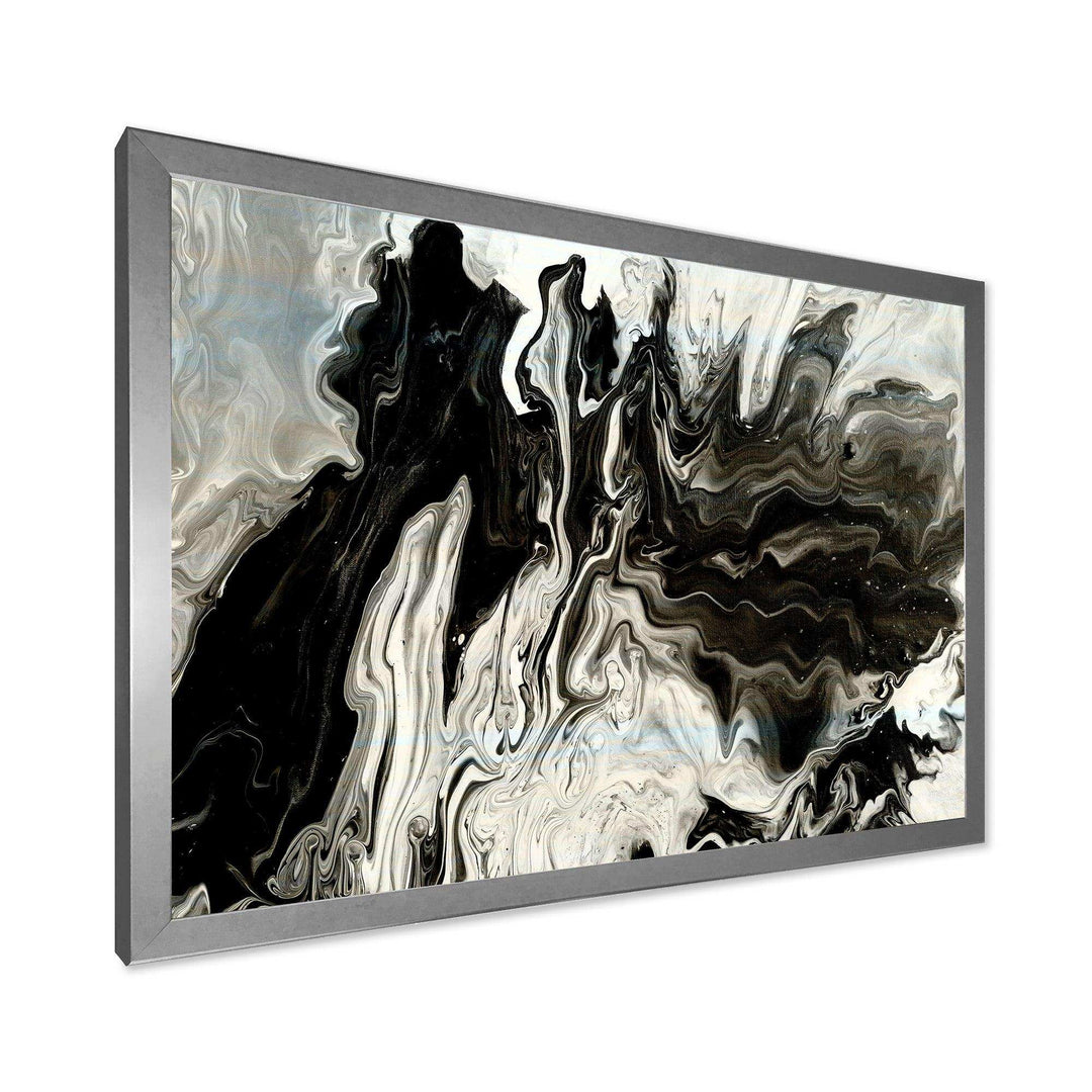 White, grey and White Marble Acrylic IX - Modern Living Room Wall Decor