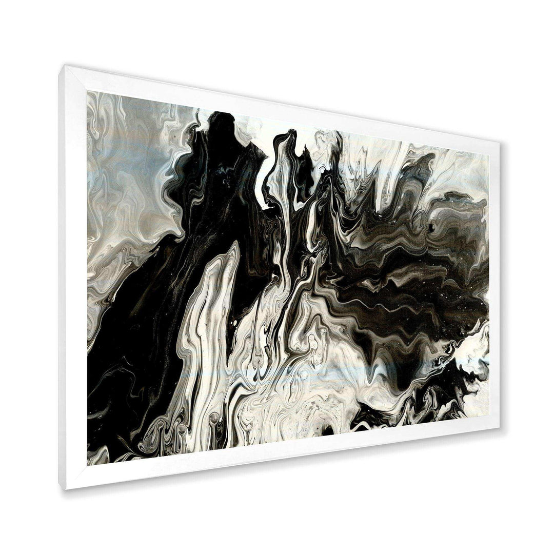 White, grey and White Marble Acrylic IX - Modern Living Room Wall Decor
