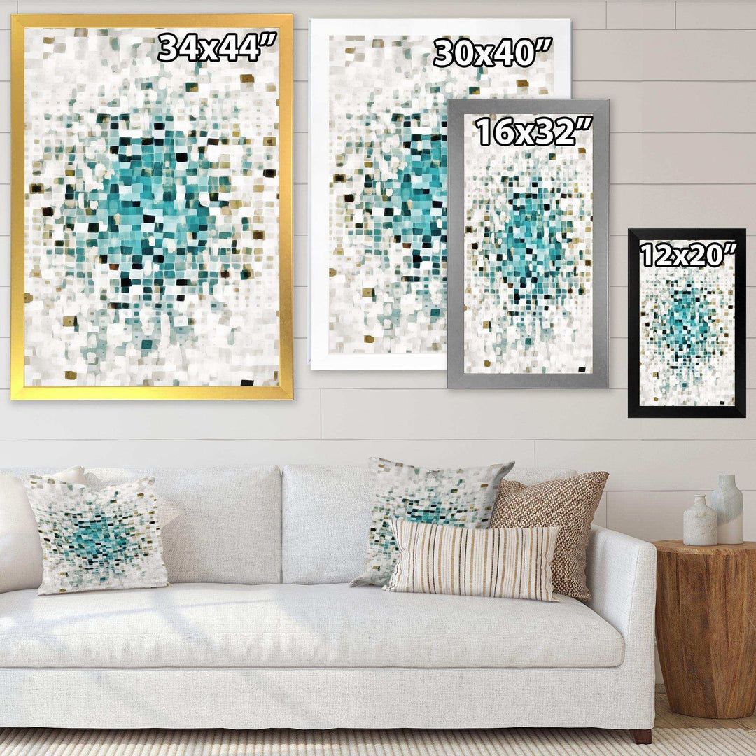 Geometric Blue Spots II - Canvas Wall Art