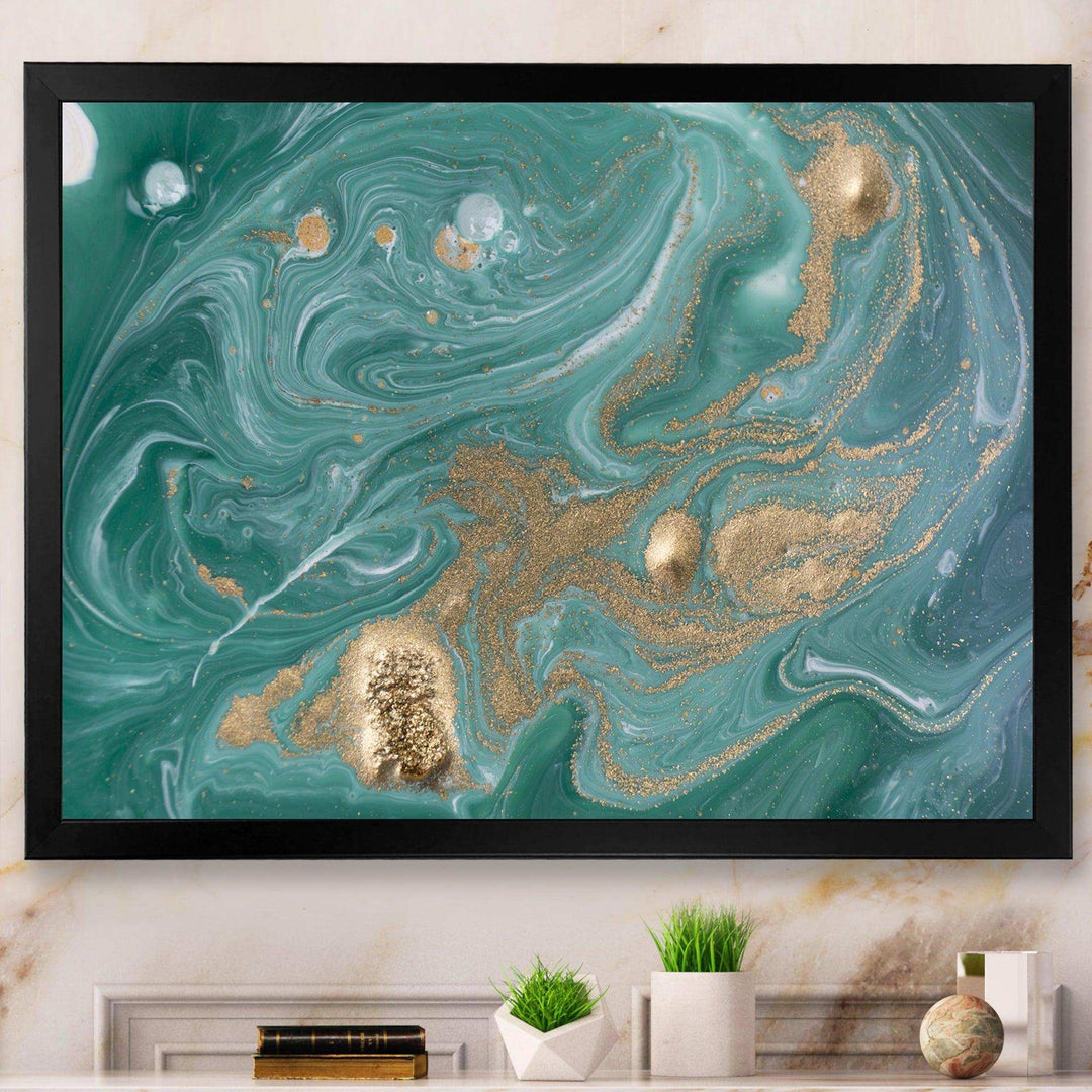 Nature Green and Gold Marble - Bedroom Wall Art