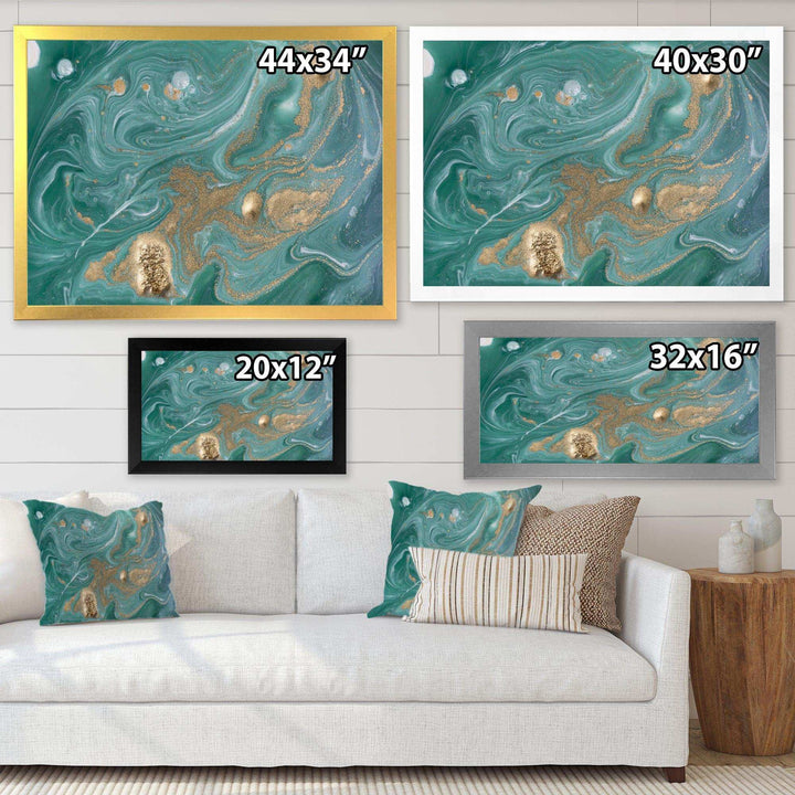 Nature Green and Gold Marble - Bedroom Wall Art