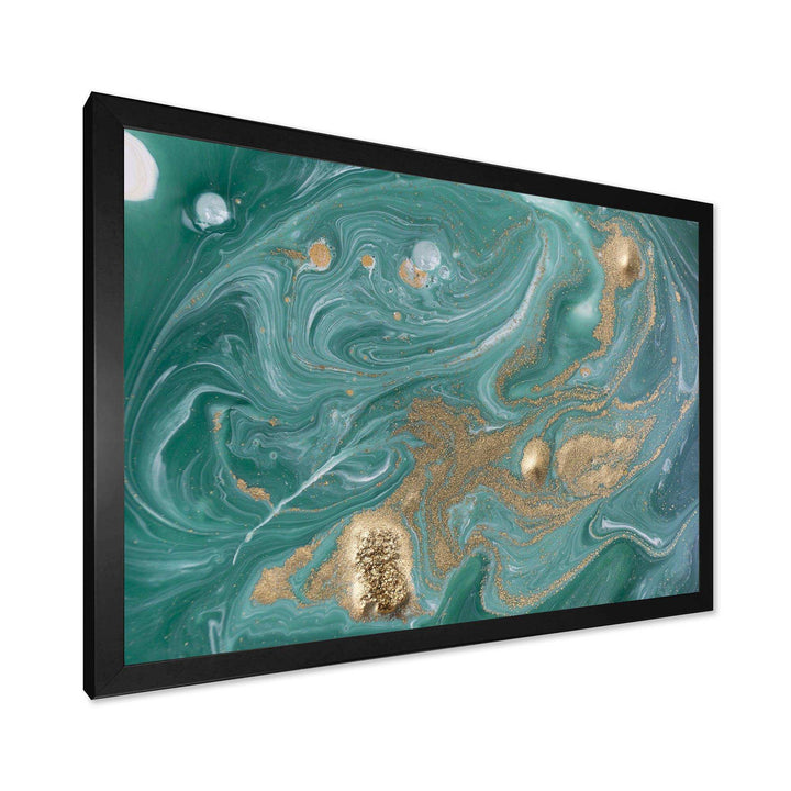 Nature Green and Gold Marble - Bedroom Wall Art