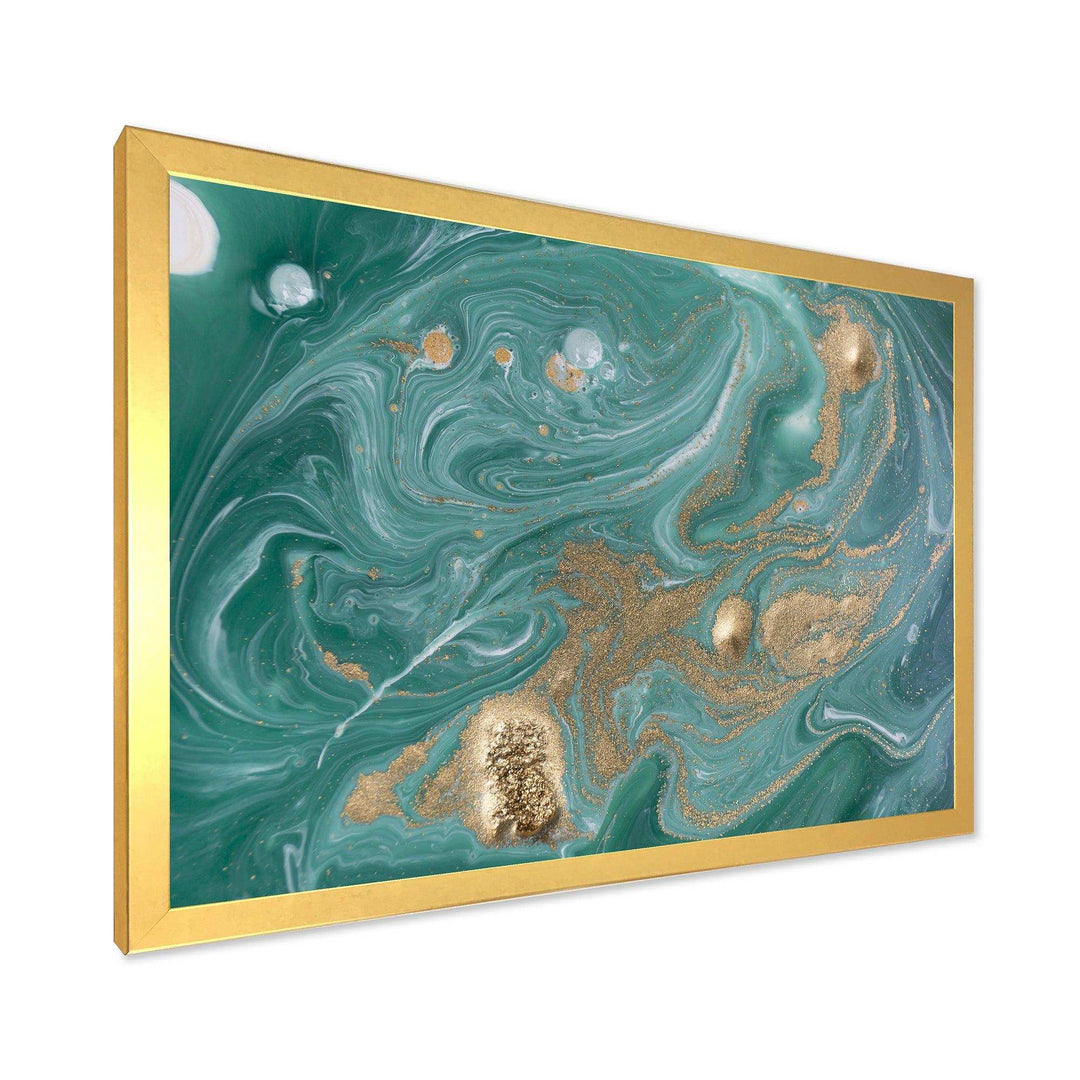 Nature Green and Gold Marble - Bedroom Wall Art