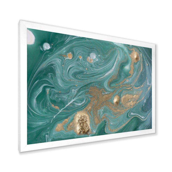 Nature Green and Gold Marble - Bedroom Wall Art