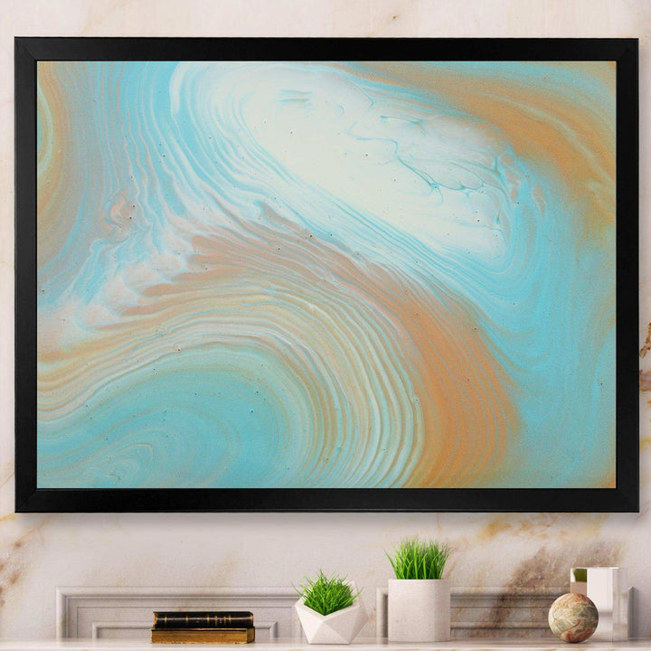 Turquoise Gold and Blue Marble - Bedroom Wall Art