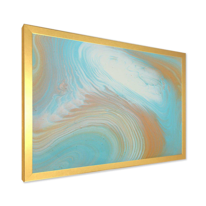 Turquoise Gold and Blue Marble - Bedroom Wall Art
