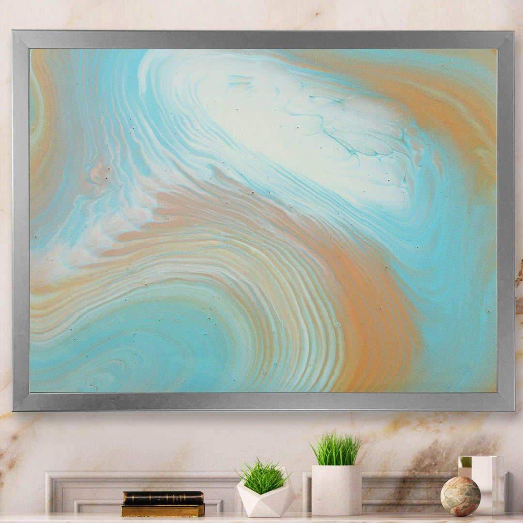 Turquoise Gold and Blue Marble - Bedroom Wall Art