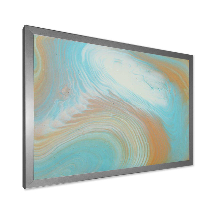 Turquoise Gold and Blue Marble - Bedroom Wall Art