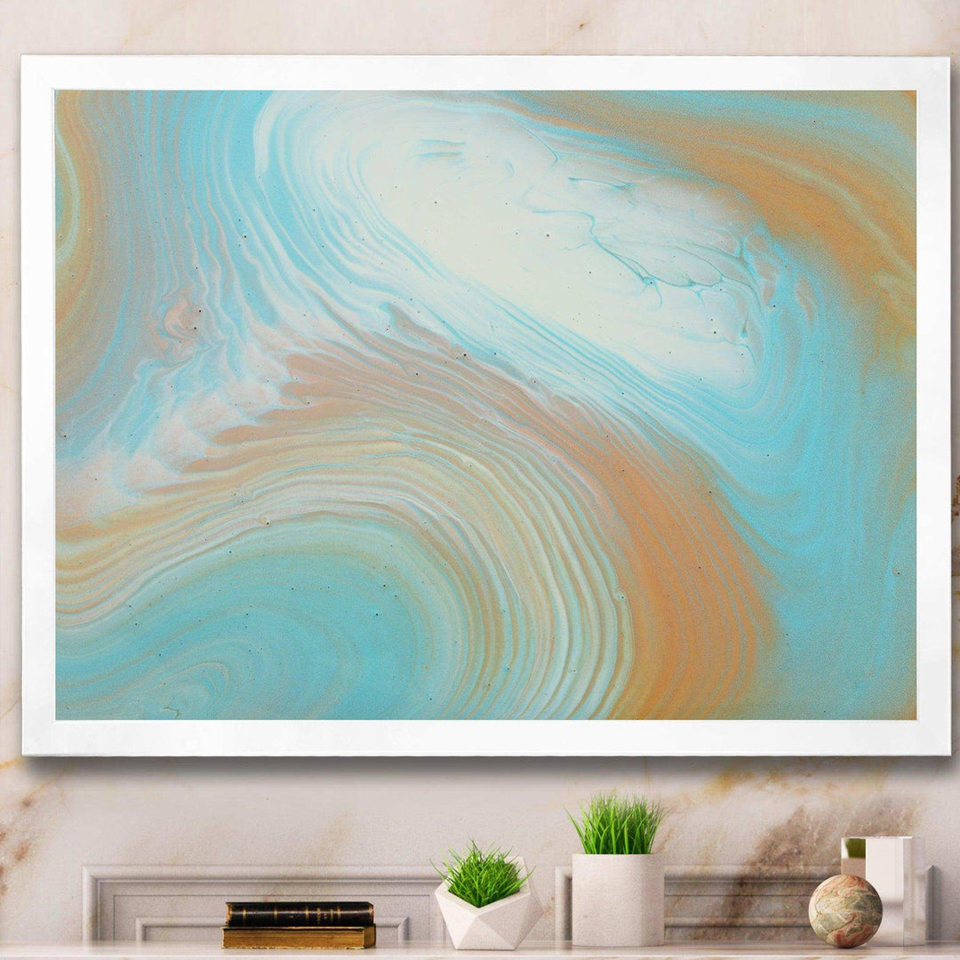 Turquoise Gold and Blue Marble - Bedroom Wall Art
