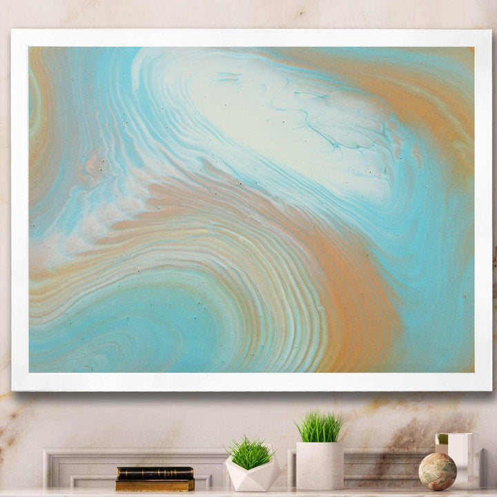 Turquoise Gold and Blue Marble - Bedroom Wall Art