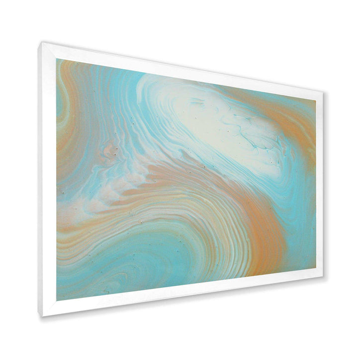 Turquoise Gold and Blue Marble - Bedroom Wall Art