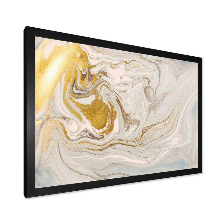 Pastel and Gold Glitter Marble - Canvas Wall Art