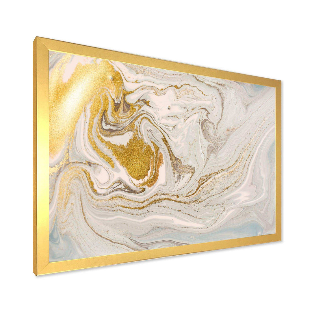 Pastel and Gold Glitter Marble - Canvas Wall Art