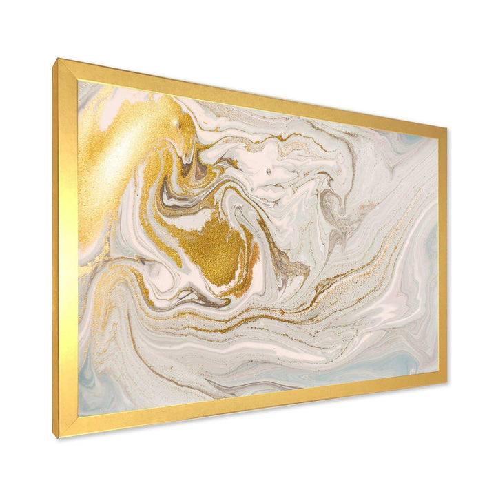 Pastel and Gold Glitter Marble - Canvas Wall Art