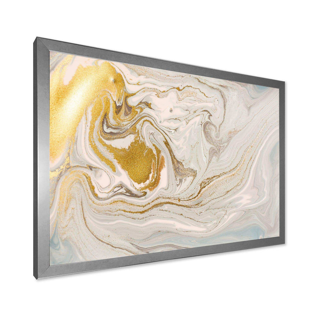 Pastel and Gold Glitter Marble - Canvas Wall Art