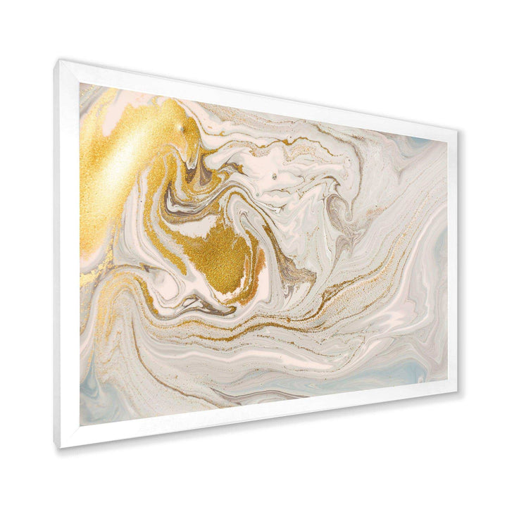 Pastel and Gold Glitter Marble - Canvas Wall Art