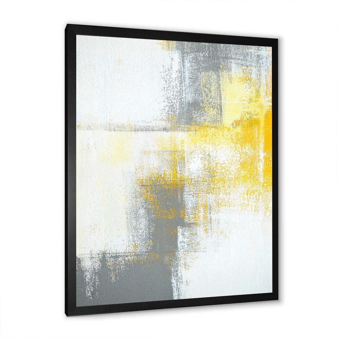 Grey and Yellow Blue Abstract XI - Canvas Wall Art