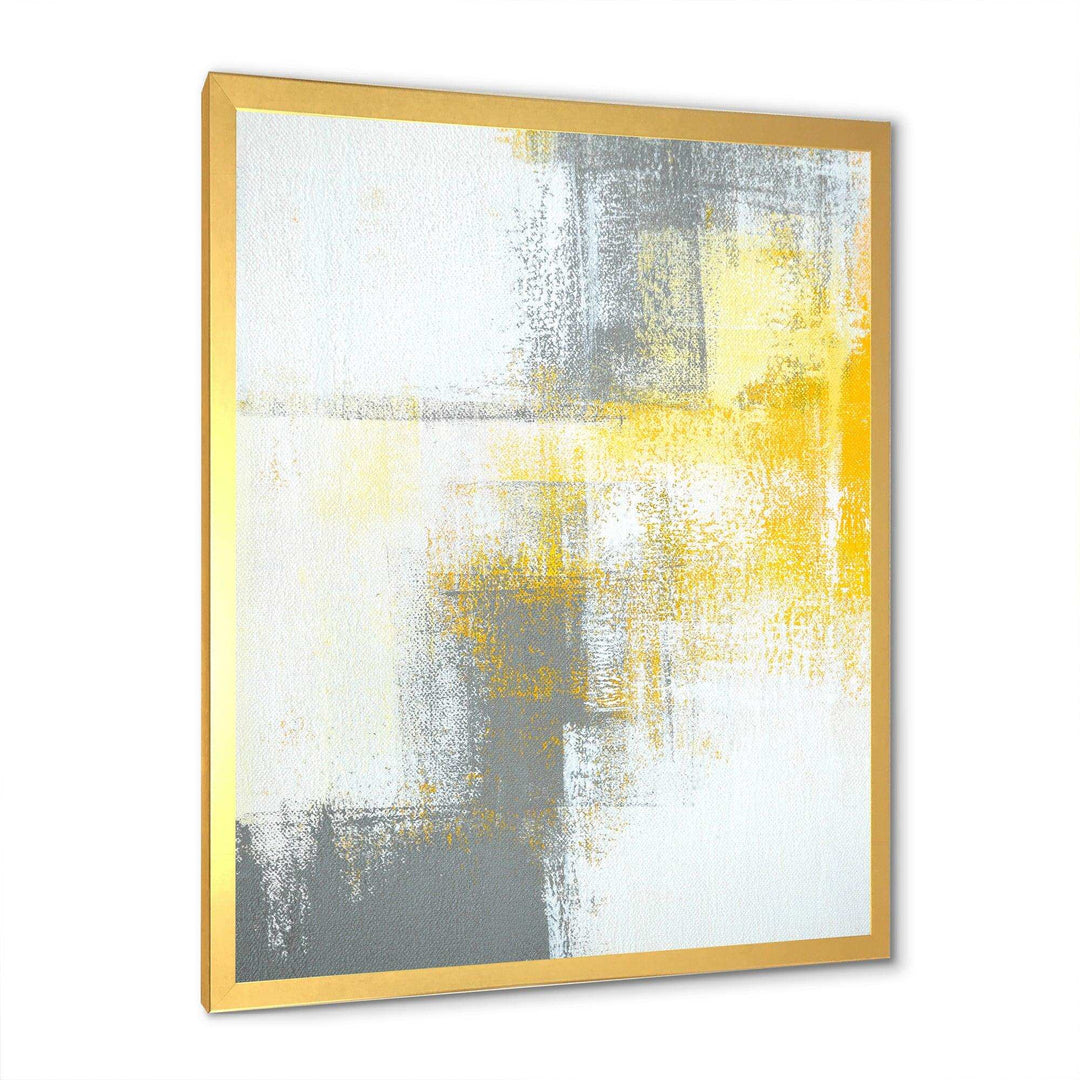 Grey and Yellow Blue Abstract XI - Canvas Wall Art