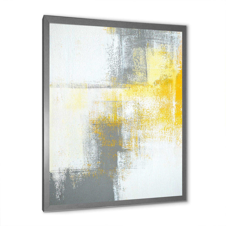 Grey and Yellow Blue Abstract XI - Canvas Wall Art