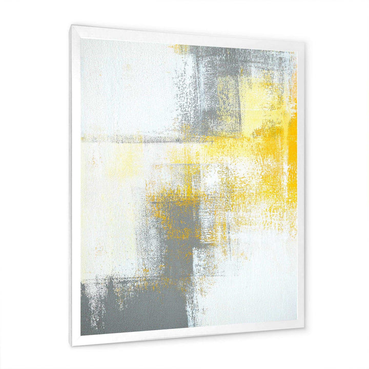 Grey and Yellow Blue Abstract XI - Canvas Wall Art